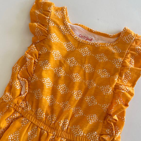 Cat & Jack Yellow Aztec Ruffle Dress - Size Medium - Picture 3 of 5